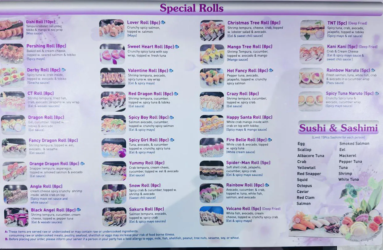 Restaurant menu 3, detailed description provided below